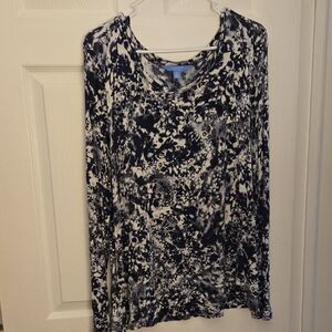 Simply Vera Vera Wang Navy & White Long Sleeve Tunic